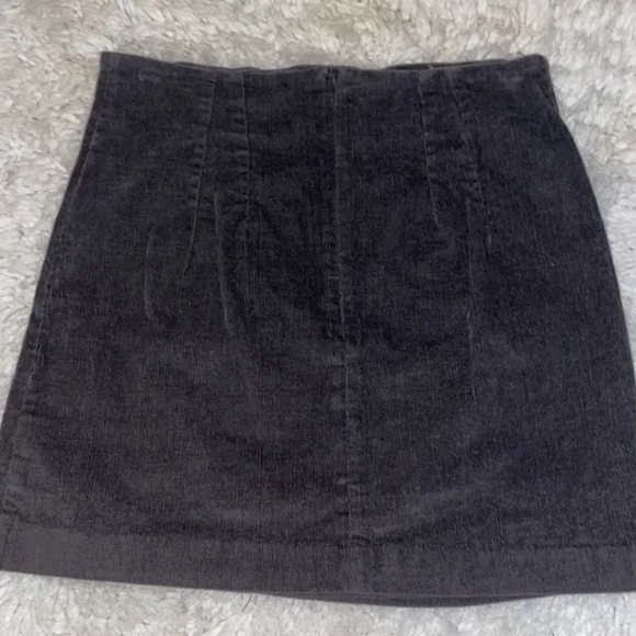 Altar’d State Dark Blue-ish Grey Corduroy Button Wrap Mini Skirt - Picture 3 of 3